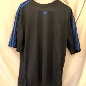 Adidas Men black and blue athletic dri shirt